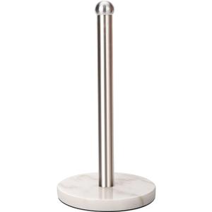 Heavy Weighted Paper Towel Holder, Easy One-Handed Design for Kitchen Stand, Sturdy Base for Standard and Mega Rolls (Silver Brushed)