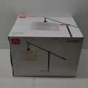 GLOBE Electric 67525 Avellino 66" Floor Lamp, Matte Black, White Linen Shade, Stepless Rotary Dimmer Switch on Socket