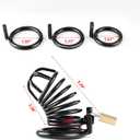 Lightweight Steel Chastity Cage with 4-Way Belt and 3 Rings(40mm, 45mm, 50mm) for Bondage