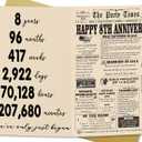 2 x YiKaLus Jumbo 8th Anniversary Card for Him Her, Vintage Bronze Gifts for 8th Anniversary, Happy 8 Years Anniversary Card for Women Men