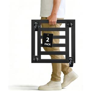 Plant Caddy with Wheels 2 Pack, 16'' Heavy Duty Metal Rolling Plant Stand