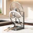 Kitchen Pot Lid Storage Rack - Pot Lid Holder - Pot Lid Rack while cooking - Pot Lid Organizer (Gray, 2-Layer)