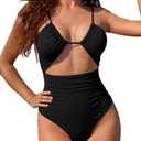 SHEKINI Cut Out Women One Piece Swimsuit Tummy Control One Piece Bathing Suit Sexy High Cut 1 Piece Swimsuit, XL