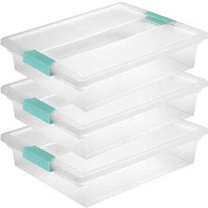 Tribello Plastic Storage Containers With Lids For Organizing - (Large - 14 x 11.5 x 3)