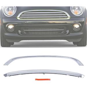 Front Grille Hood Molding Trim Chrome Compatible with Mini Cooper R55 R56 R57 R58 R59 2011-2015 Replace 51112751624 51132751040 not Fit for Mini Cooper S or Honeycomb Grille (Chrome)