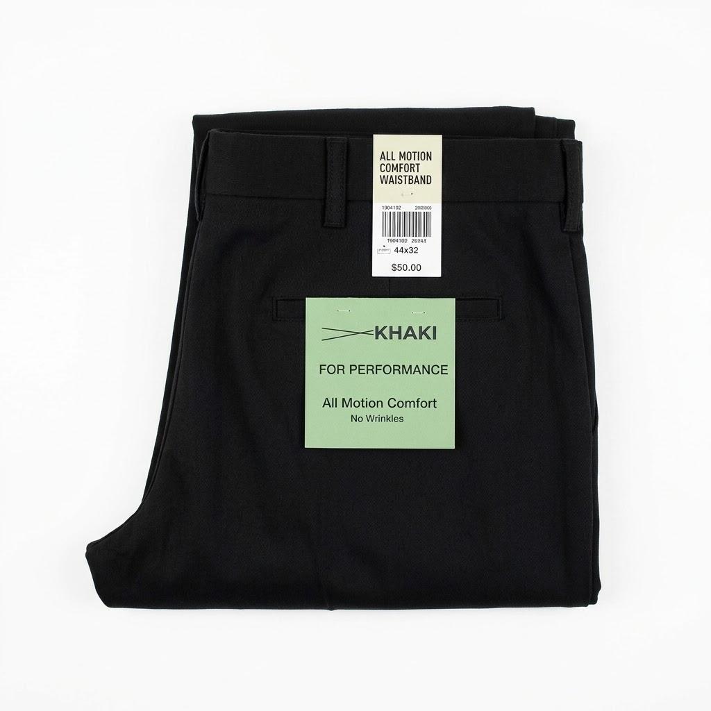 Dockers Men's All Motion Comfort Waistband Khaki Pants (44x32), Key Features: All-Motion Comfort Waistband, Wrinkle-Resistant, Classic Rear Pockets  , Black, Size 2XL