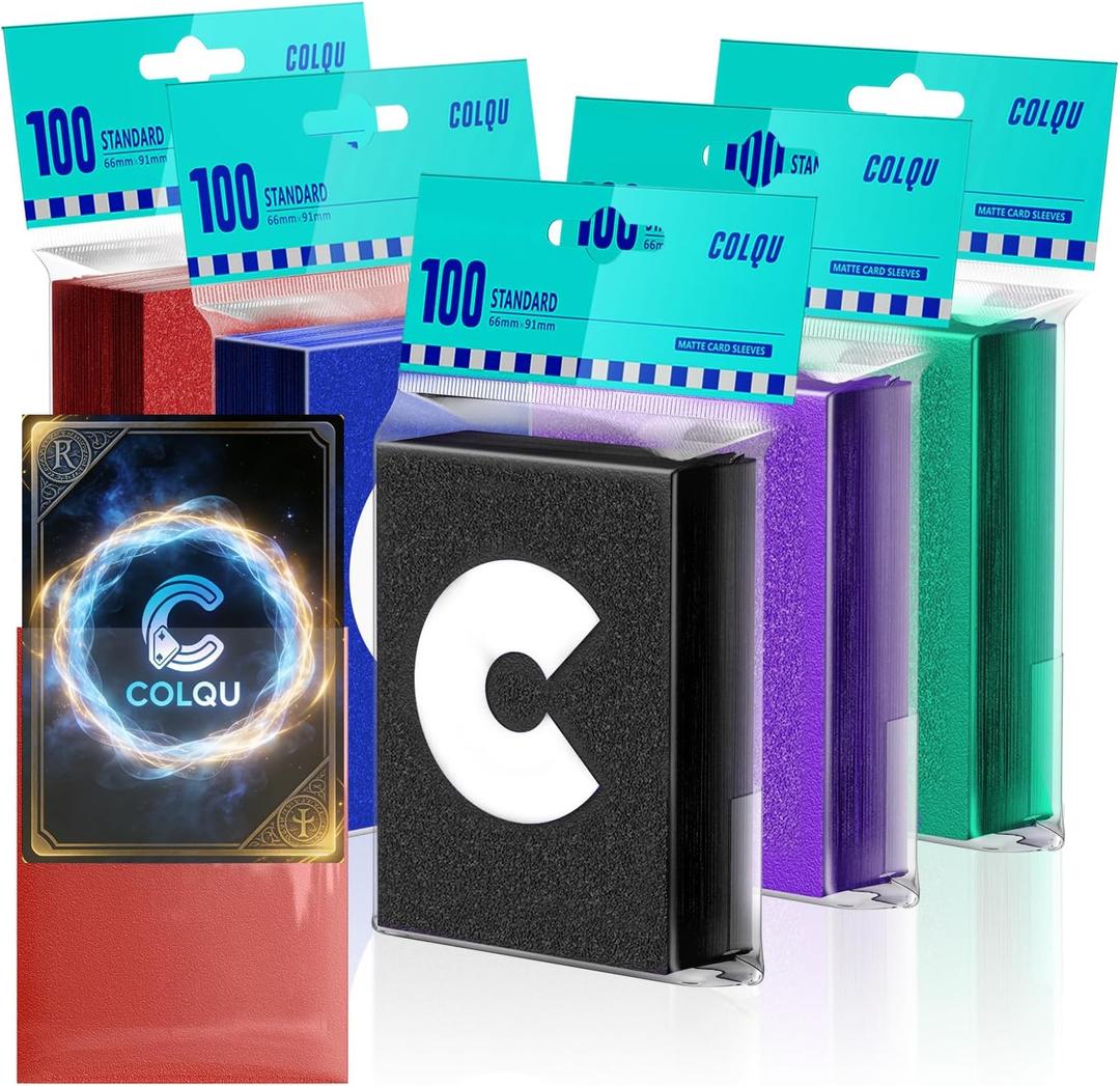 500ct Matte Card Sleeves, 5 Colors Card Sleeves fits MTG, TCG Cards Sleeve, Deck Sleeve Protectors for Baseball, Sports, Trading, Game, MTG Cards