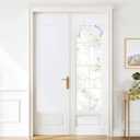 NICETOWN White Door Window Curtains for French Door, Tricia Room Darkening Adhesive Privacy Assured Thermal Insulated Blinds for Kitchen Glass Window, W 22 x L 72, 1 Panel, Pure White