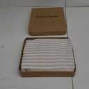 Solino Home 100% Pure Linen Curtain 108 Inches Long – Natural and White Light Filtering Rod Pocket Curtain 52 x 108 Inch – Window Curtain Panel for Bedroom, Living Room – Amalfi Stripe