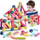 Jofarstep Magnetic Balls and Rods Set, Magnet Building Set, Magnetic Balls and Sticks - Featuring Safe, Extra-Strong, Montessori Toys STEM Stacking Toys for Boys & Girls 3+ (42 PCS)