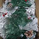 HOHOTIME 9ft Christmas Garland with Lights, Artificial Prelit Pine Garland with Snow Berry Pine Cone for Mantle Xmas Decor, Christmas Decorations for Stairs Railing Fireplace Window Indoor Outdoor