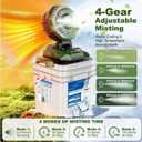 Portable Misting Fan with 25L Bucket,30000mAh Rechargeable Battery Powered,4 Strong Winds&4 Spray Mister, Floor Cooling Fan with Adjustable Base, for Fishing/Outdoor/Camping/Golf/Patios, Large