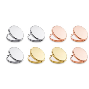Qustgo Compact Mirror, Pocket Travel Makeup Mirror for Purse, Metal Round Shell, 2-Sided 1X/2X Magnifying, Portable, Folding, Handheld, Mix, 6 Pack