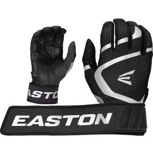 Easton | MAV GT Locked in Baseball Batting Gloves | Neoprene Wrist Strap | Youth (Black)