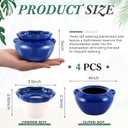 4 Sets African Violet Pots 4 Inch Self Watering Pot for Indoor Ceramic Self Watering Planter for Flower Lovers Ideal Plant Pot Thriving Flower Maintenance, Blue