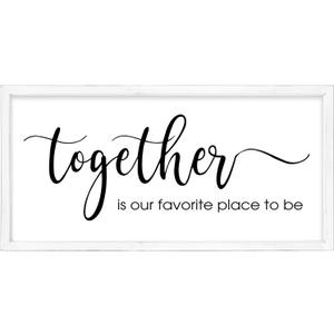 24 x 12 Inch Farmhouse Together Family Wall Decor, Rustic Wooden Together Wall Art for Living Room, Blessed Wooden Sign for Home Decor, Perfect Family Wall Decor for living room Creating Warmth and Togetherness (White)