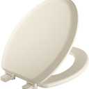 Mayfair Cameron Biscuit Toilet Seat, Non Slip Heavy Duty Wood, Easy Clean, Made in USA, Elongated