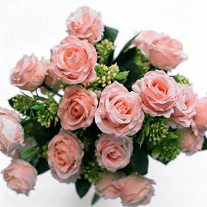 10 Items Artificial Rose Flowers for Festival, Pink Flowers Faux Rose UV-Resistant, Fake Roses with Stems Realistic Flower for DIY Wedding Bouquets Garden Porch Winter Outdoor Decor(Pink)