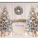 7x5ft Christmas Interior Photography Backdrop White Christmas Fireplace Backdrop Family Photo Holiday Party Decorations Backdrops XY127