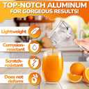Fruit Juice Squeezer Handheld Aluminum Alloy - Manual Juicer Hand Press, Non-Slip Ergonomic Handle, Easy to Use & Clean, 0.6 L Capacity - Great Bar Juicer for Citrus, Pomegranate, and Other Fruits