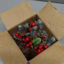 Small Tabletop Christmas Tree, Artificial Mini Christmas Tree Decorations with Pine Cones Red Berries and Green Plants, Suitable for Christmas Decorations Indoor Tables in Households