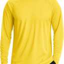 TACVASEN Men's Sun Shirt UPF 50+ Long Sleeve UV Protection Lightweight Rash Guard Swim Shirt Quick Dry Fishing T-Shirt (Large, 09-yellow)