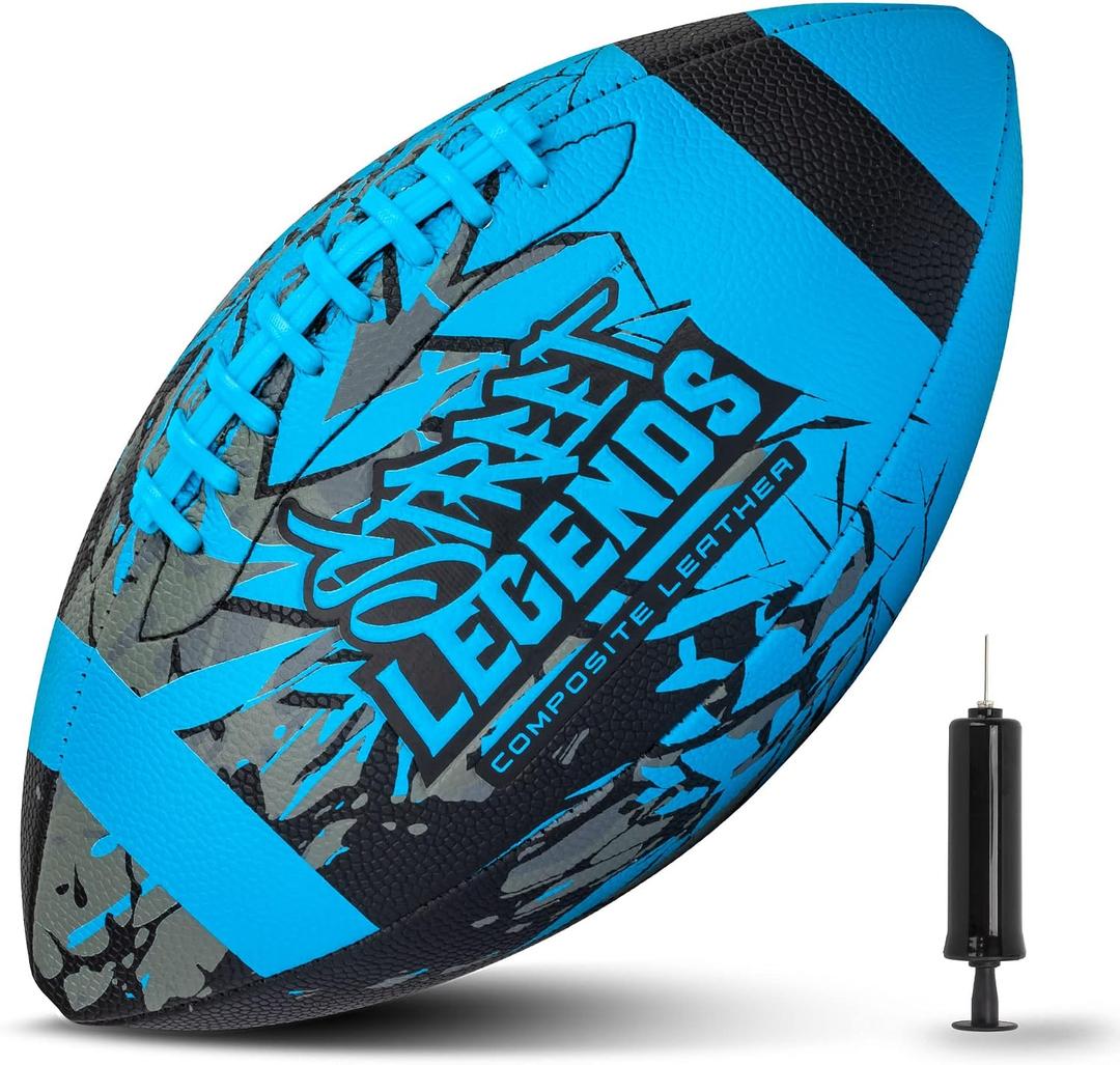 Street Legends Youth Football, Graffiti Printed Composite Leather Size 8 Football- Includes Pump, Made for Training, Practicing, & Recreational Play, Junior