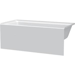 Fine Fixtures Acrylic, Fiberglass Alcove Soaking Bathtub with Integral Apron Front in Glossy White - Right Hand Drain, 60" x 30"