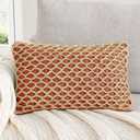Boho Living Jada Premium Woven Design, Living Room Dcor, Decorative Throw, (1) 12" x 20" Pillow Cover, Rust