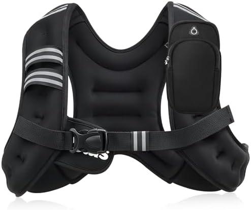 ZELUS Weighted Vest, 6lb/8lb/12lb/16lb/20lb/25lb/30lb Weight Vest with Reflective Stripe for Workout, Strength Training, Running, Fitness, Muscle Building, Weight Loss, Weightlifting