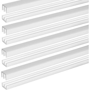 4 Sets 4FT Sliding Door Track for 1/8" Thick Panels Closet Glass Doors Plastic Cabinet Window Sliding Track (White)