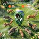 Solar Ultrasonic Animal Repellent, 1 Pack Deer Repellent Device Outdoor, IP65 Waterproof Cat Repeller with RIP Sensor, Effective Deterrent Dogs, Raccoons, Skunks, Squirrels, Rabbits - Green