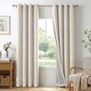 100% Blackout Shield Blackout Curtains for Bedroom 84 Inches Long, Beige Grommet Curtains for Living Room, Thermal Insulated Room Darkening Drapes for Nursery, 50" W x 84" L, 2 Panels