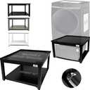 Washer and Dryer Pedestal - 29" W, 16" H, Black Steel Universal Fit with Major Brands, Leak-Proof Laundry Pedestal with Drain Pan & Hose, Washer and Dryer Stand for Back Pain Relief, 800 lbs Capacity