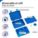 2 x QCQHDU Bento lunch Box for Kids-4 Compartment1300ml Heated Lunch Containers for AdultsSchool,Work,Picnics with Sauce Vontainers,Microwave & Dishwasher & Freezer Safe,BPA-Free(Blue)