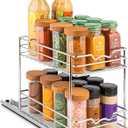 Pull Out Cabinet Organizer for Spices, Cans - Heavy Duty with Lifetime Limited - Pull Out Spice Rack- Cabinet Pull Out Shelf for Cans,Dishes, Etc, 6.-1/2"W x 10-3/8"D x 8-7/8"H, Chrome