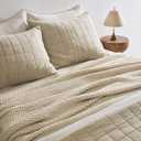 EVERGRACEHOME Chunky Chenille Knit Throw Blanket for Couch, Soft Luxurious Oversized Queen Moss Stitch Blanket for Bed, Cozy Farmhouse Knitted Throw for Sofa, Beige, 90" x 90"