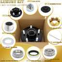 TiciKim 1 Set Trailer Hub Kit 5 Bolt 4.5 for 3500 lb Trailer Axle Bearing Kit Boat Trailer Hub 5 Lug with Extra Trailer Dust Caps and Rubber Plugs for #84 Spindle 1-1/16'' to 1-3/8" Trailer Axles