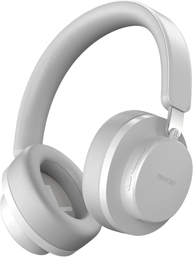 Noise Cancelling Headphones Wireless Bluetooth, Over Ear Headphone Bluetooth with Microphone, Cancelling Wireless Headphones Over Ear, 65h Playtime, Clear Calls, Comfort Fit for Travel (Grey)