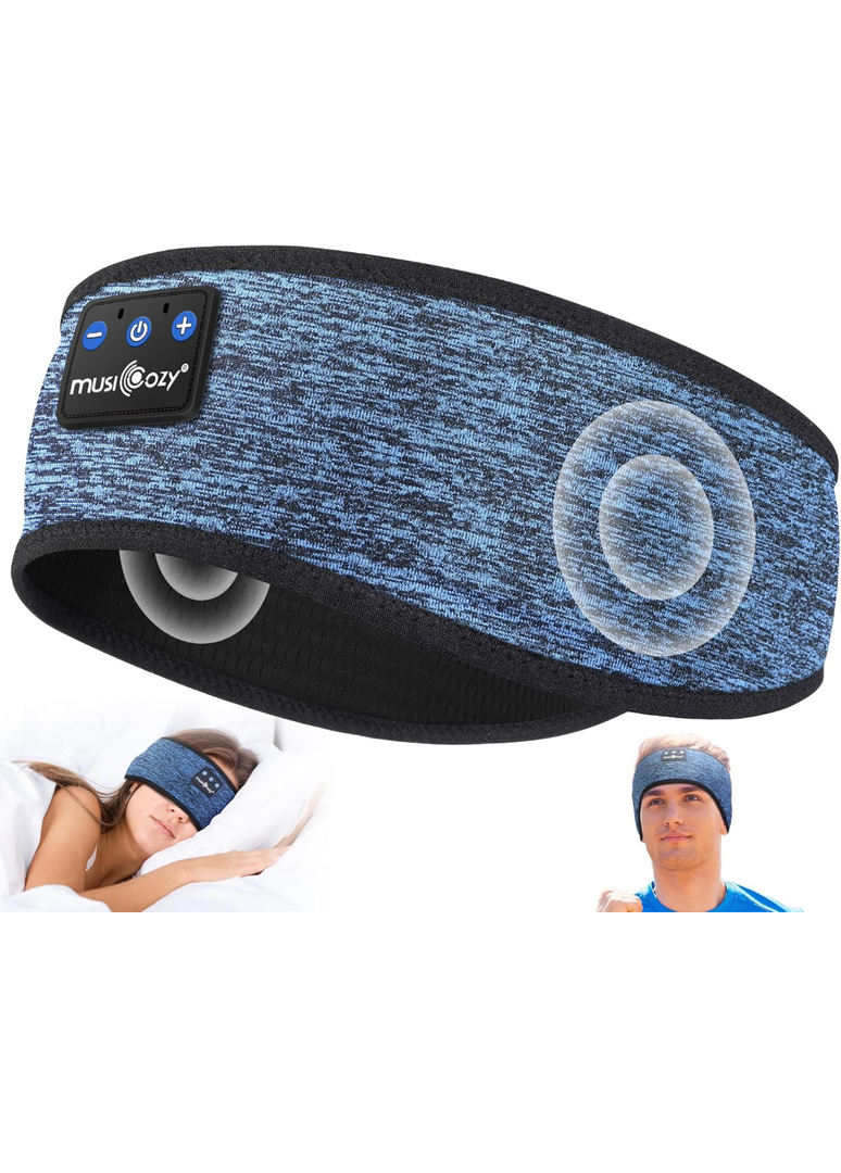 MUSICOZY Sleep Headphones Bluetooth 5.4 Headband, Wireless Earphones Music Sleep Earbuds Sleeping Eye Mask with HD Stereo Speakers for Workout Running Travel Yoga, Ideal Gifts for Women Men