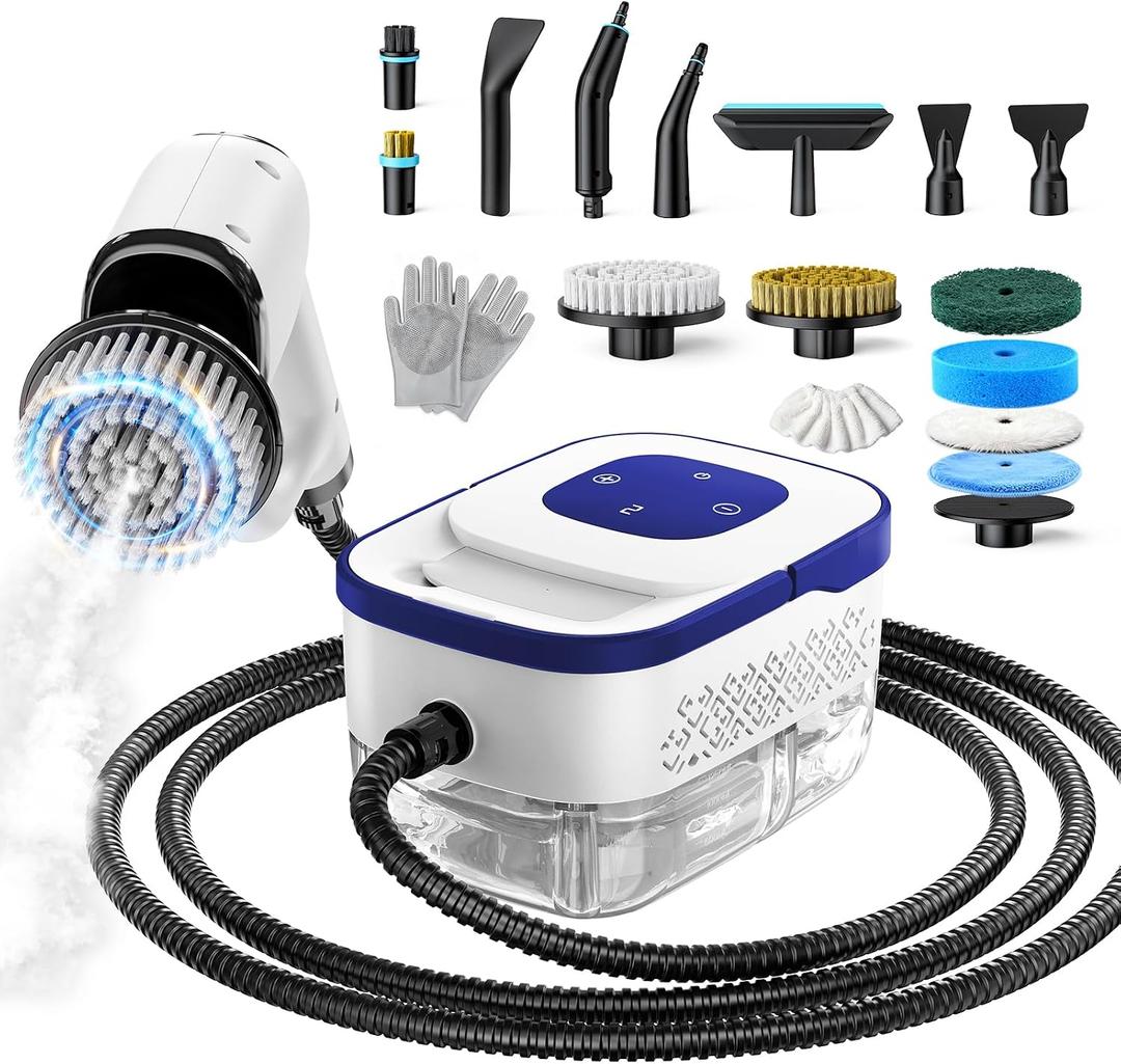 Steam Cleaner, Electric Spin Scrubber Portable Steamer for Cleaning