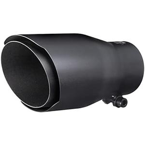 Black Exhaust tip -2.5'' Inlet Bolt on Double Wall Design- Black Coated Stainless Steel Car Muffler Tips 2.5" ID x 3.5"OD x 7"L