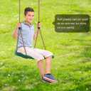SELEWARE Plastic Swing Seat, Non Slip Tree Swing Replacement with Adjustable Rope and 2 Carabiners, Heavy Duty Playground Swing Set Accessories for Adult Kid Indoor Outdoor Backyard, Green, 2 Pack