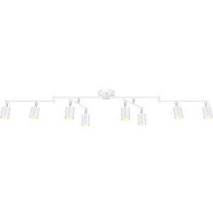 White Track Lighting Fixture Ceiling, Modern Track Light Fixtures Kitchen, 8-Light Rotatable LED Track Lights, Semi Flush Wall Sconces Lighting for Dining Room/Hallway(GU10 Socket, Bulb Not Included)