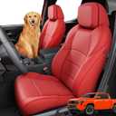 Car Seat Covers for Toyota Tacoma 2024 2025 2026 Double Cab (Gas Only), Full Set All Weather Faux Leather Pickup Truck Accessories, Full Coverage Custom Seat Protectors for Tacoma SR SR5 TRD (Red)