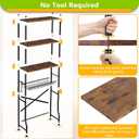 Over-The-Toilet Storage Shelf,4-Tier Bathroom Organizer Cabinet Rack And Storage Over Toilet With Shelf Waterproof Feet Pad And Basket,Multifunctional Space Saver Freestanding Bathroom Shelves Brown