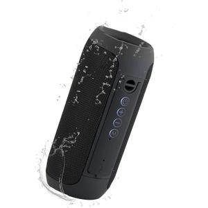 JVC Portable Wireless Speaker with Surround Sound, TWS Stereo Function, Bluetooth 5.0, Waterproof IPX5, up to 18-Hour Battery Life - SPSX3BT,Black