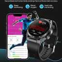 EarlySincere Smart Watch with Bluetooth Call, 1.39" Smartwatches for Men Women, Fitness Watch with Blood Oxygen/HR/Sleep, IP67 Waterproof for Android iOS Black