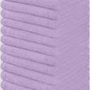 Towel and Linen Mart 100% Cotton - Wash Cloth Set - Flannel Face Cloths, Highly Absorbent and Soft Feel Fingertip Towels (Lavender, Pack of 12)