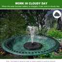 Yzert Solar Fountain with 2000 mAh Battery Backup Works in Cloudy, Glass Solar Powered Bird Bath Fountains with 7 Nozzles, 3.5 W Solar Fountain Pump for Birdbath,Garden, Outdoor, Pond (Black)